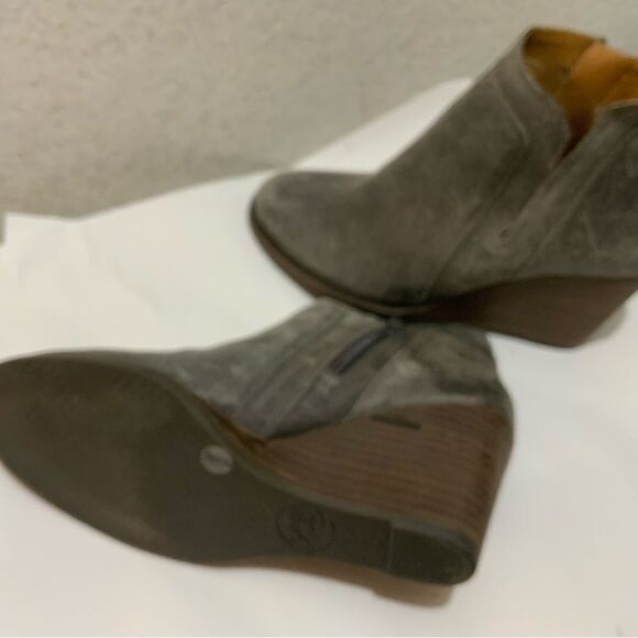Lucky Brand Yabba Women's Ankle Wedge Booties Size 5.5 M, Gray Leather - Picture 14 of 15